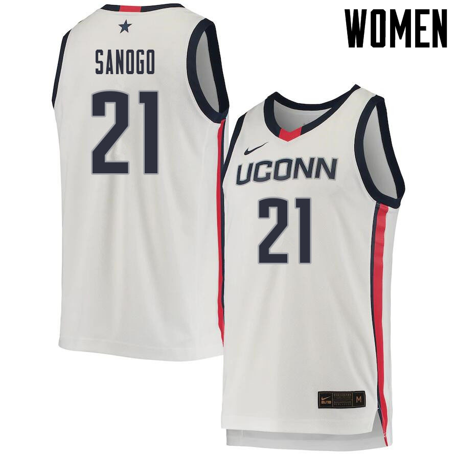 2021 Women #21 Adama Sanogo Uconn Huskies College Basketball Jerseys Sale-White